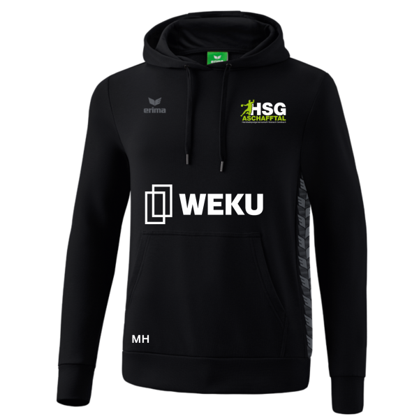 Kapuzensweat schwarz mit HSG Logo und Kürzel
